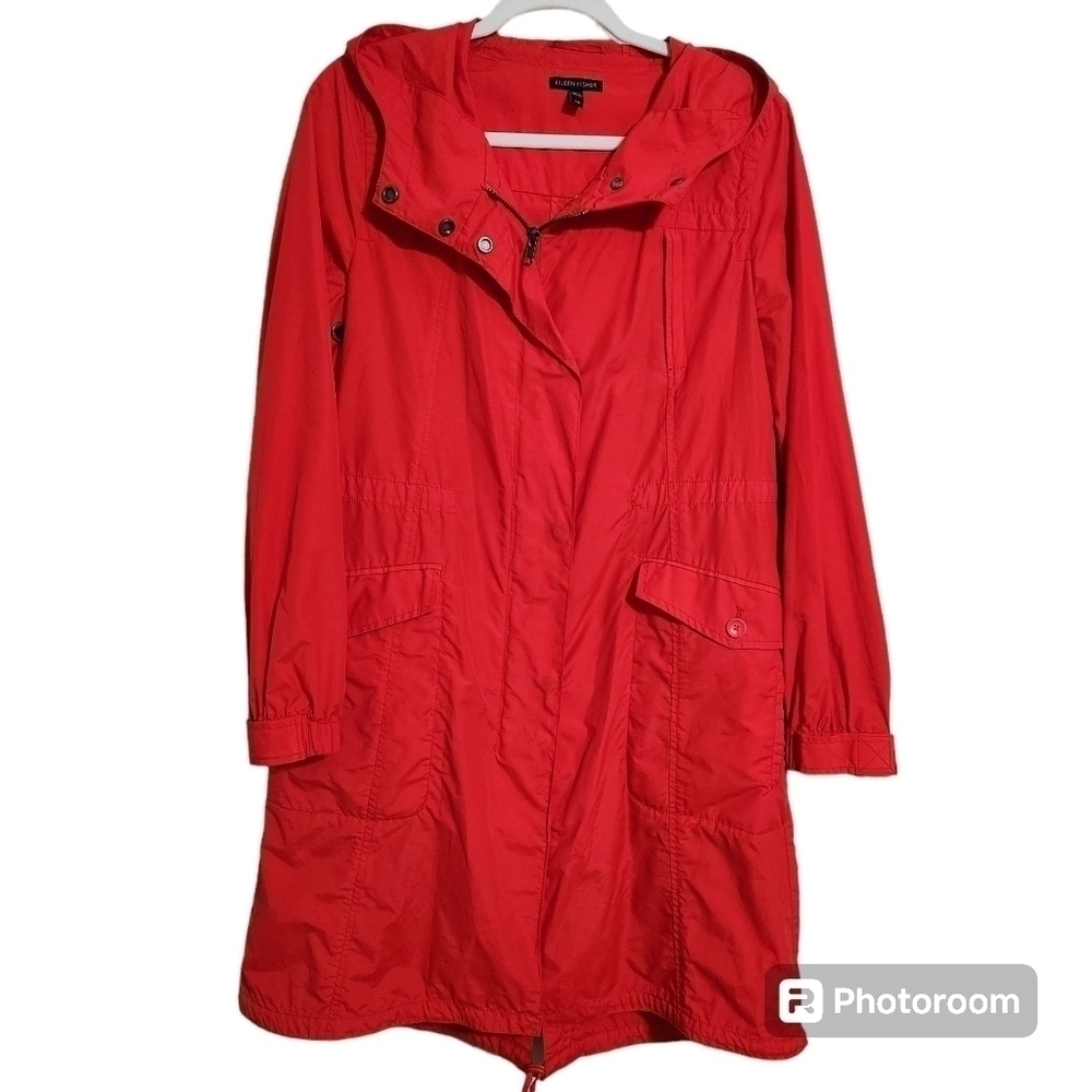 Eileen Fisher Red Anorak Jacket - Picture 2 of 11